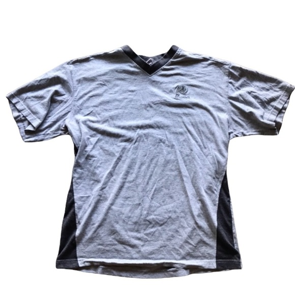 NFL Washington Redskins Grey Multitonal V-Neck T-Shirt w/ Embroidered Logo - Picture 1 of 5